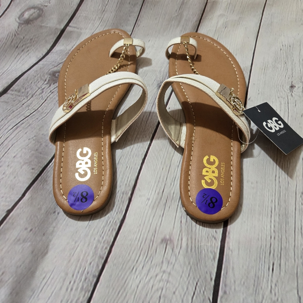 Gbg white sandals size 8.5